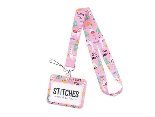 PORTACREDENCIAL-LANYARD DISEÑO I LOVE YOU