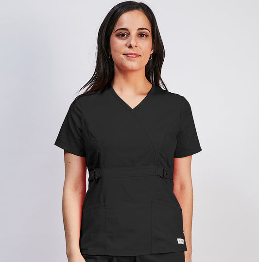 UNIFORME CLINICO - SCRUB - DELANTAL MEDICO - COLOR NEGRO