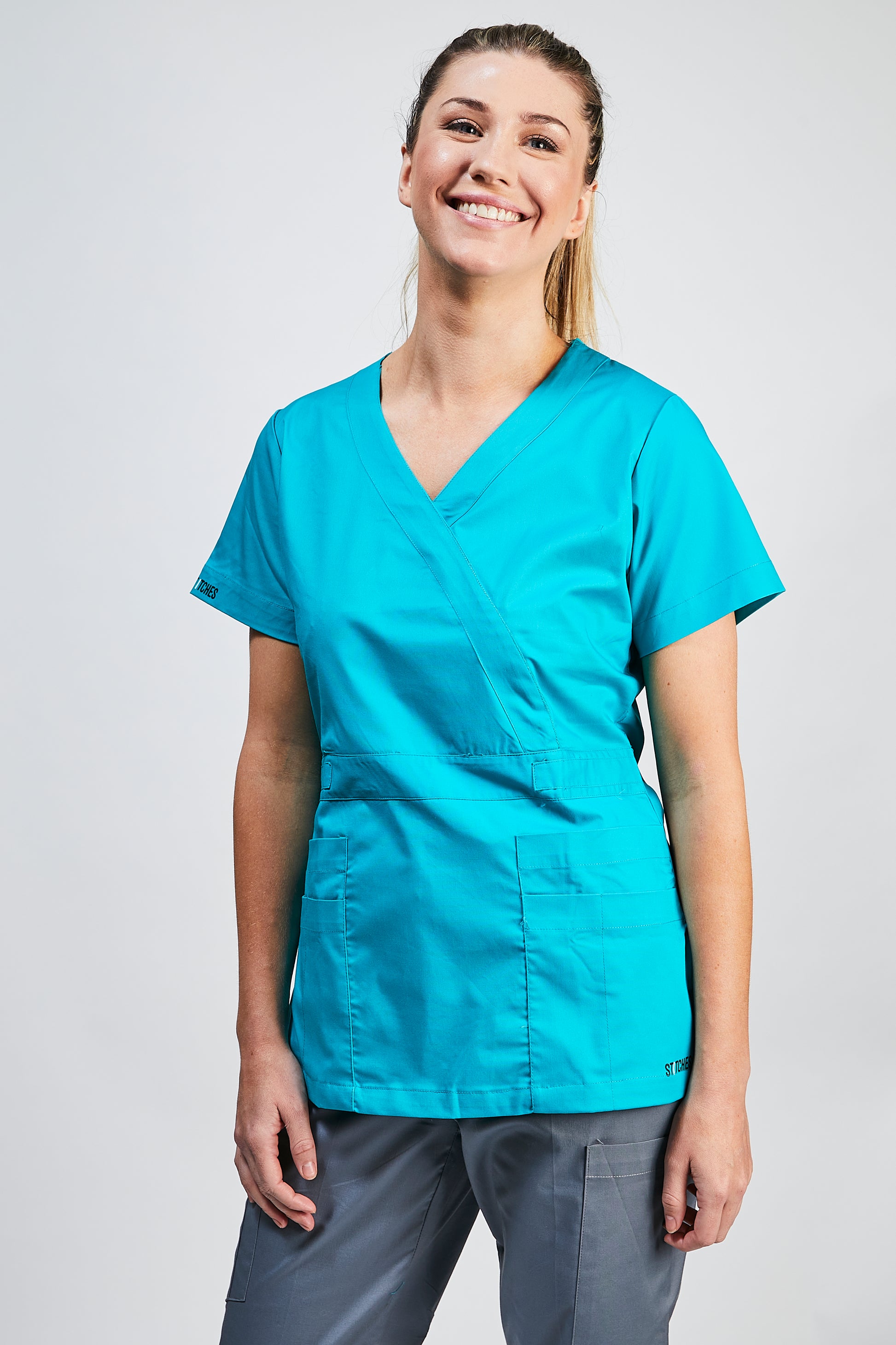 Polera clinica mujer turquesa