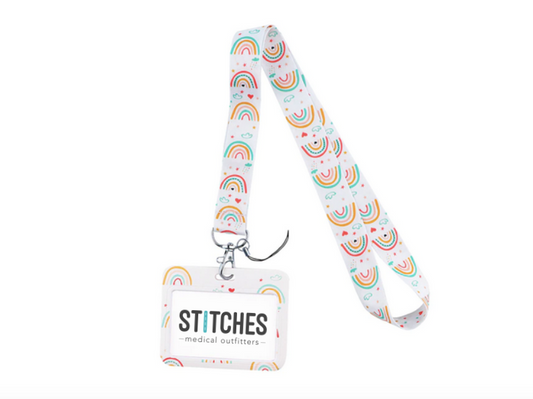 PORTACREDENCIAL-LANYARD DISEÑO ARCOIRIS