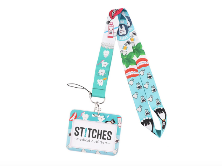 PORTACREDENCIAL-LANYARD DISEÑO DIENTES