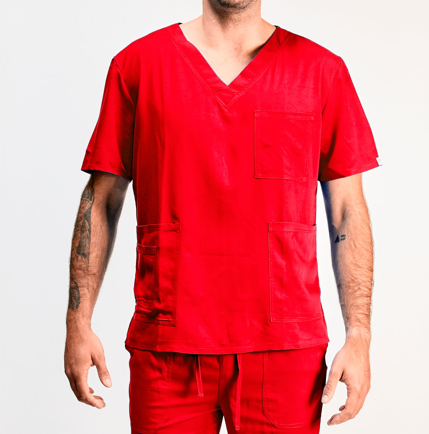 Uniformes clinicos hombre rojo